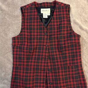 Vintage Eddie Bauer Red and Black Checkered Vest